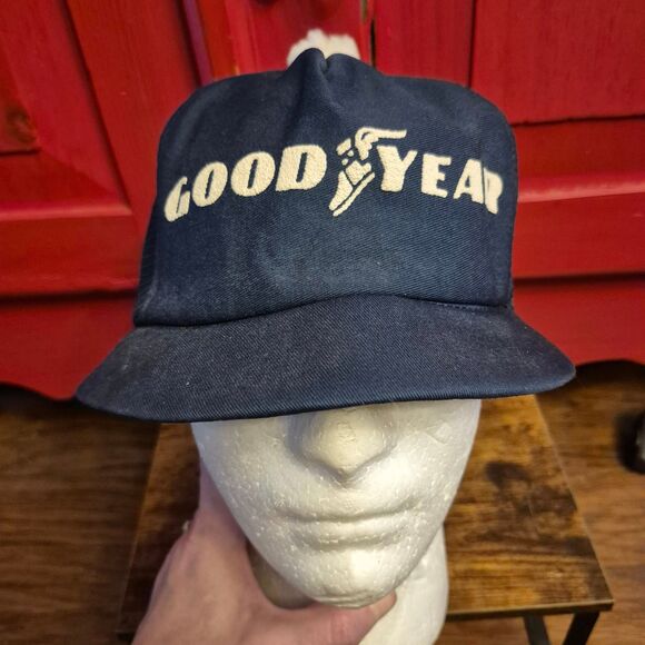 Vintage BF Goodrich Snapback Trucker Hat Small Brim Pom Pom Made in USA Noved - Picture 1 of 8